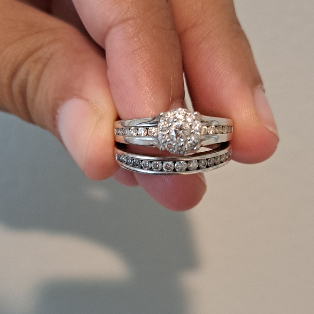 Forever BrideForever Bride 1/3 Carat Diamond Composite Bridal Ring Set in 10K W